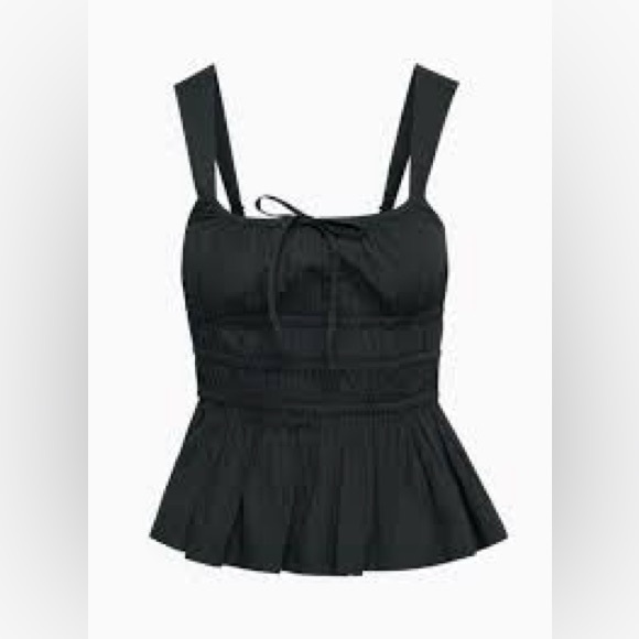 Aritzia Black Peplum Blouse - Picture 1 of 4